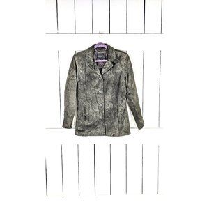Vintage Express brown suede leather blazer jacket